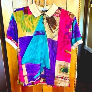 HANASPORT MULTICOLORED GEOMETRIC TOP